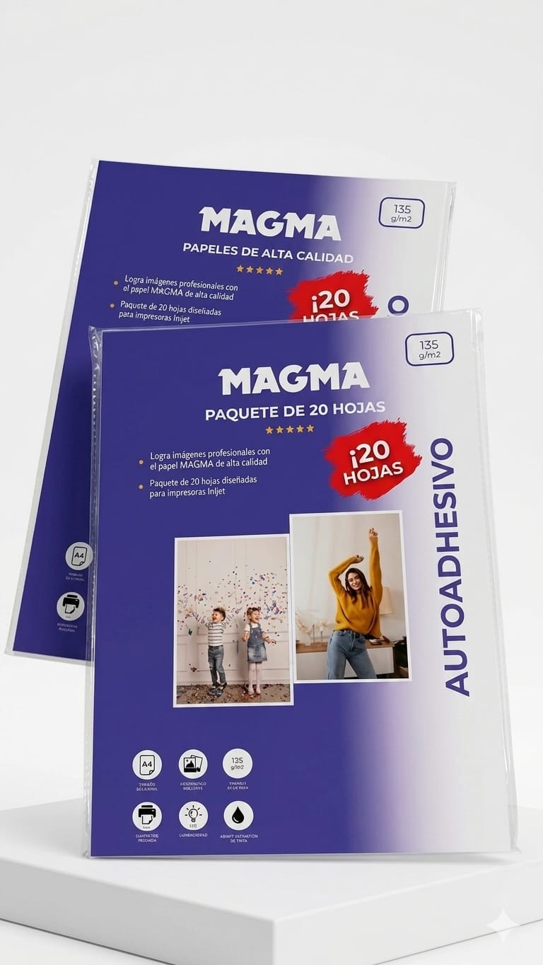 Papel Adhesivo Glossy 135gr 20 hojas