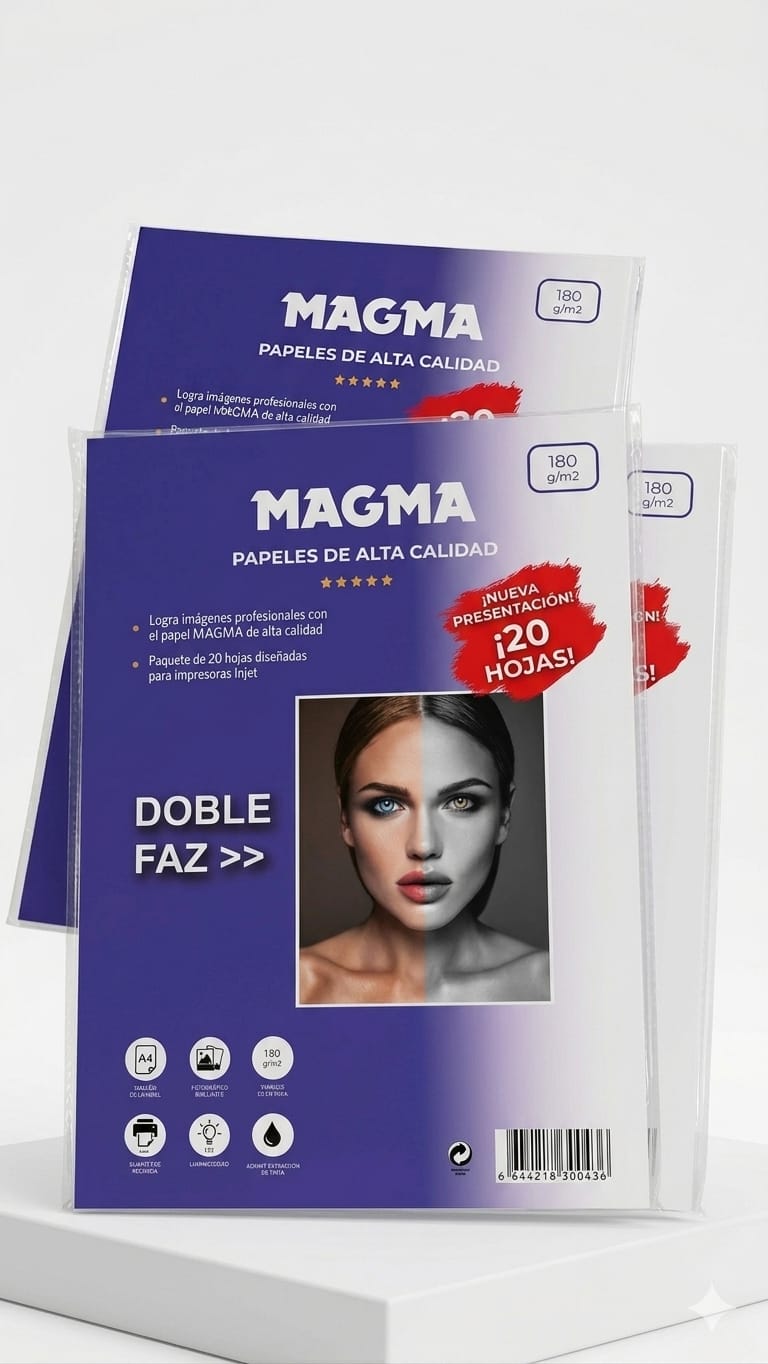 Papel Foto/Glossy de 180gr 20hojas doble faz